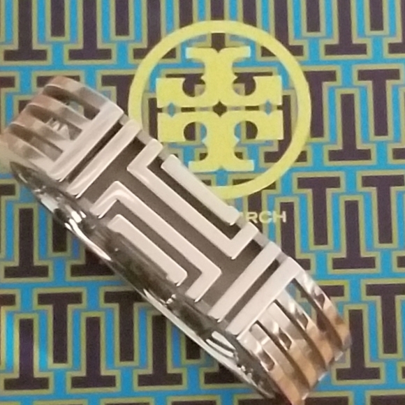 TORY BURCH | Rhodium Plated Fitbit Flex Fitness Tracker Bracelet - Picture 1 of 2